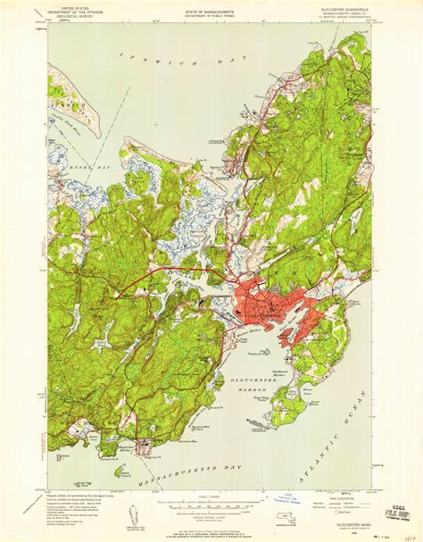 Gloucester Massachusetts Usgs Old Topo Map Reprint X Ma