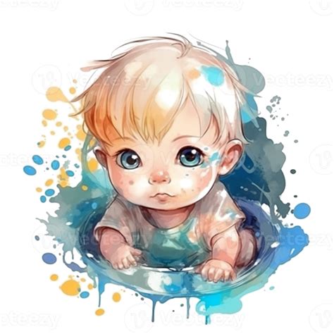 Cute Baby Watercolor 22834004 Png