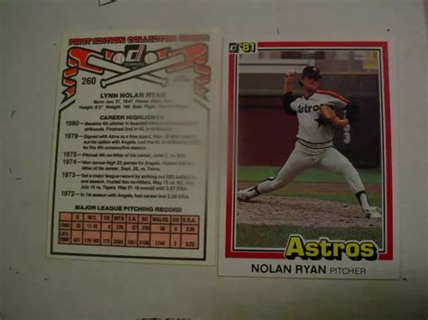 1981 260 Nolan Ryan Donruss Pitcher Houston Astros EUR 3 30 PicClick FR