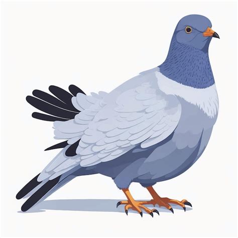 Premium Vector Pigeon Cartoon Vector Illustration White Background