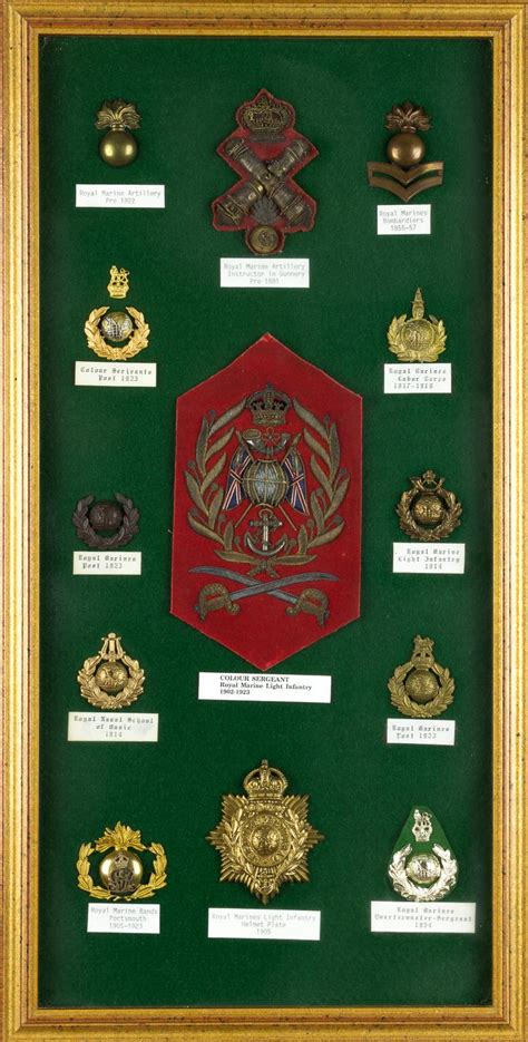 Lot British Royal Marines Badge And Patch Display 13