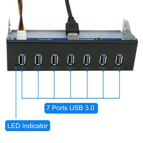 5 25 Usb 3 0 Front Panel Motherboard 20pin Header To 7 Ports Usb Hub Riitop