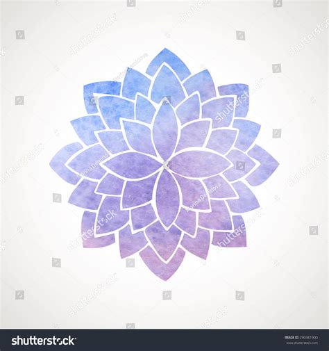 Watercolor Lotus Flower Blue Violet Colors Stock Vector (Royalty Free ...