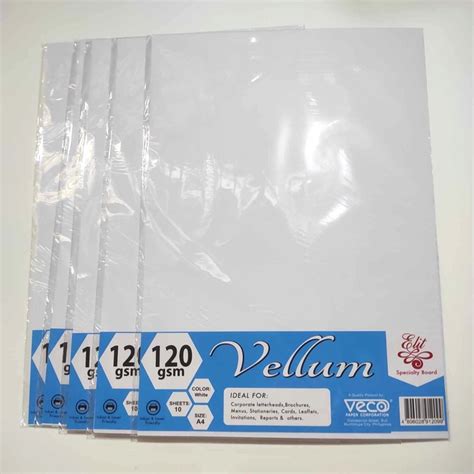 Vellum Board Veco Elit Gsm Packs Shopee Philippines