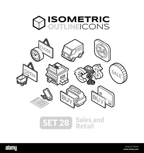 Isometric Outline Icons Set 28 Stock Vector Image And Art Alamy