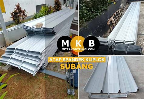 Harga Atap Spandek Kliplok Subang Jual Per Lembar