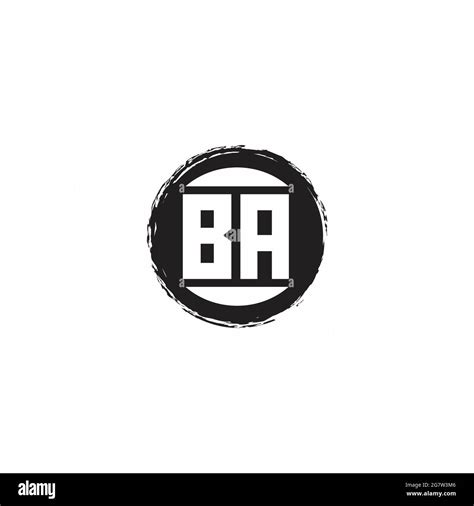 BA Logo Initial Letter Monogram With Abstrac Circle Shape Design