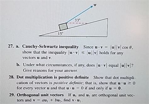 Solved A ﻿cauchy Schwartz Inequality Since U V U V Cosθ