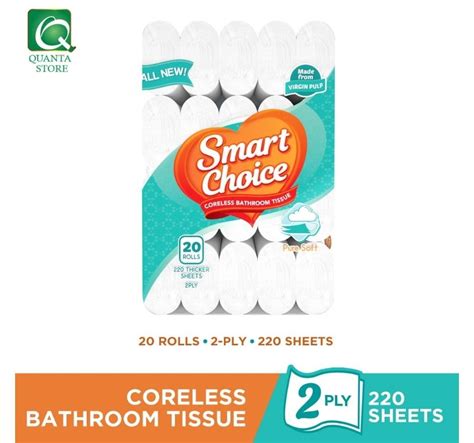 Smart Choice Coreless Bathroom Tissue 2 Ply 20 Rolls