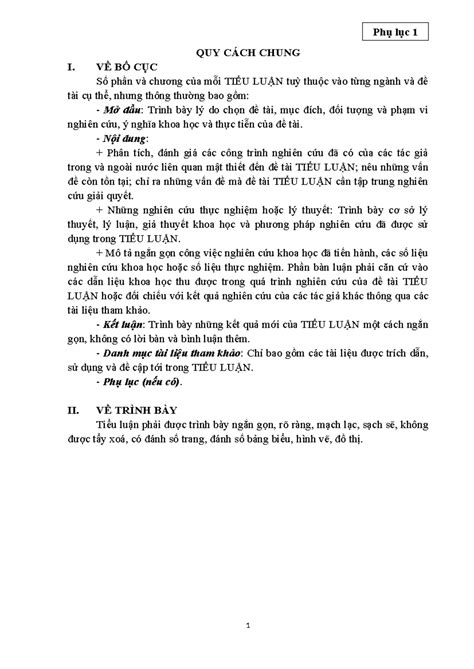 tieu luan huong  trinh bay va quy cach chung studocu