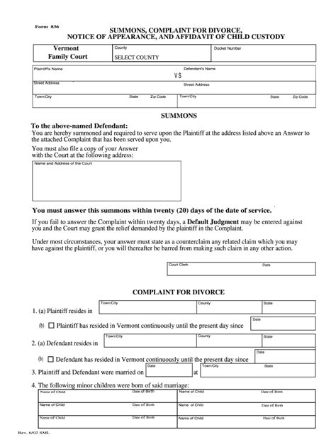 Divorce Summons Form 2020 2021 Fill And Sign Printable Template