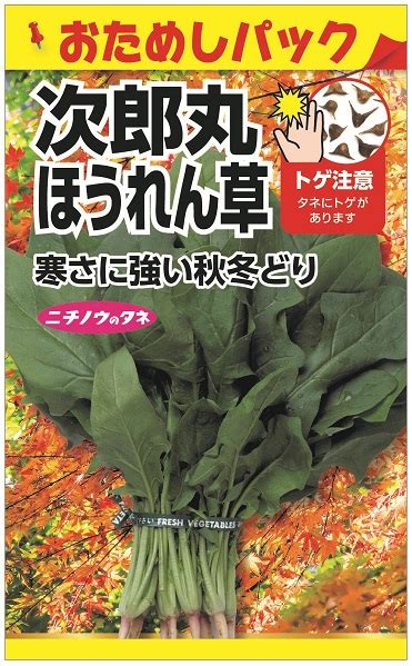 次郎丸ほうれん草おためしﾊﾟｯｸ ニチノウのタネ オンラインショップ