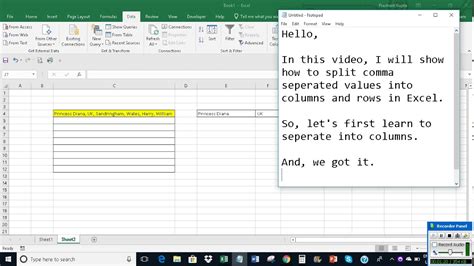 Split Comma Separated Values Into Columns Or Rows In Excel Youtube