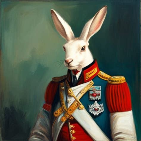 Anthro Jackalope Wearing 18th Century Military Outfit Looking At Viewer