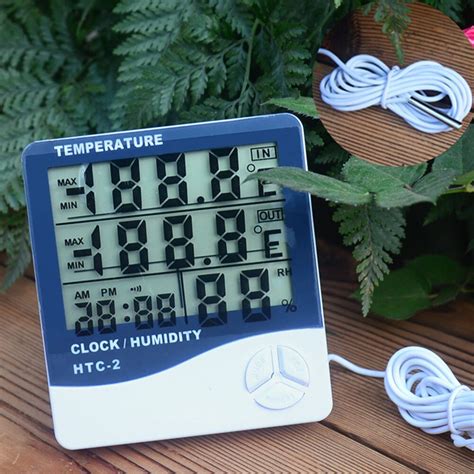 Lcd Electronic Digital Thermometer Hygrometer Outdoor Indoor C F Thermometer Hygrometer Alarm