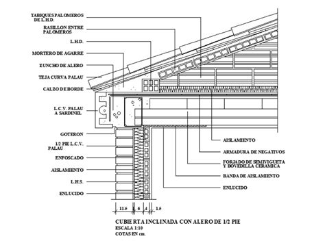 Izri Ito Rukovodstvo Zabava Cubierta Inclinada Dwg Cjevovod Kalibar Peave