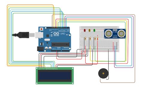 Circuit Design Sensor De Distancia Com Lcd Tinkercad