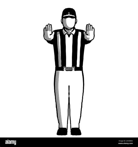 American Football Referee Interference Black And White Stock Photos