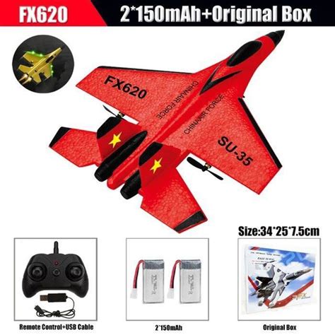 Fx Rouge Avion De Chasse T L Command Rc En Mousse Planeur D Avion