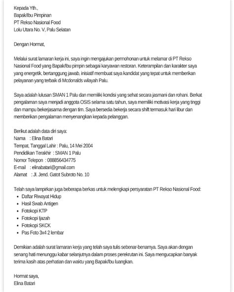 15 Contoh Cover Letter Sukses Untuk Inspirasi Pencari Kerja