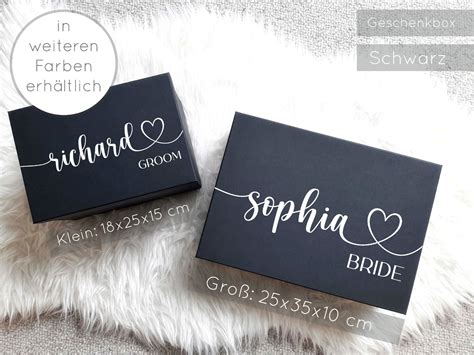 Geschenkbox Mit Name Und Titel Geschenkkarton Schwarz Wei