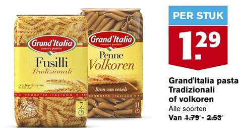 Grand Italia Pasta Tradizionali Of Volkoren Alle Soorten Aanbieding Bij