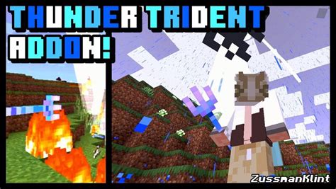 Thunder Trident Mod Minecraft Bedrock! Minecraft Mod