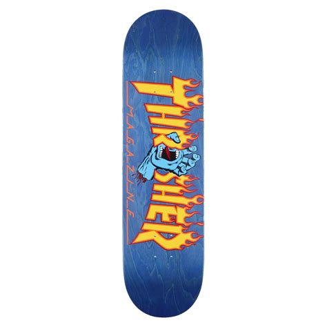 Santa Cruz X Thrasher Screaming Flame Logo Navy 8and25 Skateboard Deck