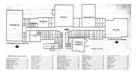 A Map Of The Upper Valley Mall And Its Stores From Its Opening In 1971