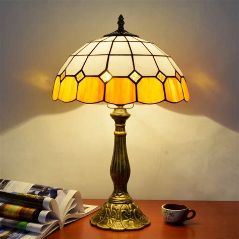 Eusolis Inch Stained Glass Table Lamp Vintage Deco Maison Lampara