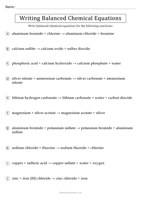 Chemistry Worksheets And Handouts Pdf For Printing Worksheets Library