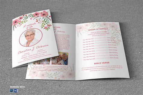 Printable Funeral Program Template Celebration Of Life Editable Funeral