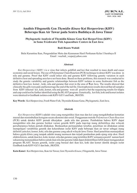 Pdf Phylogenetic Analysis Of Thymidin Kinase Gene Koi Herpesvirus