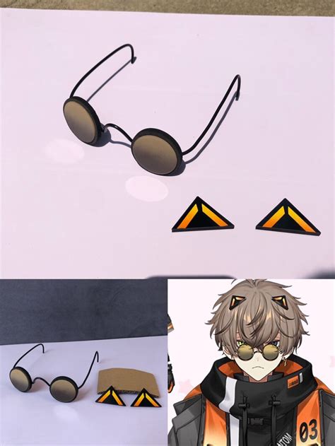 2022 Vtuber Noctyx Alban Knox Cosplay Headwear Headclip Glasses Costume Props Halloween Carnival