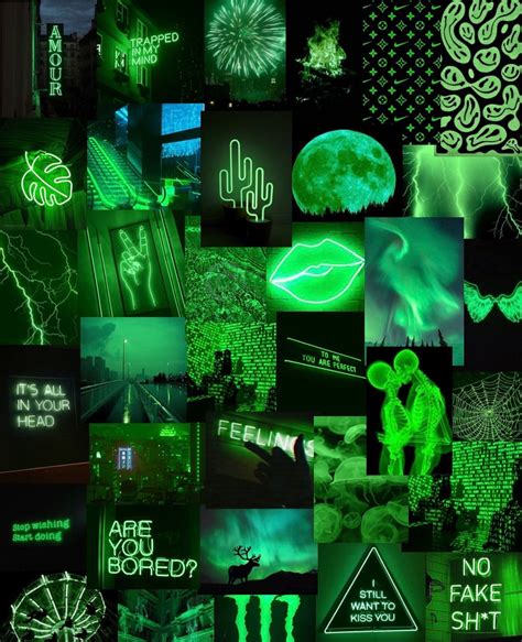 Neon Green Collage Wallpapers Wallpaper Cave