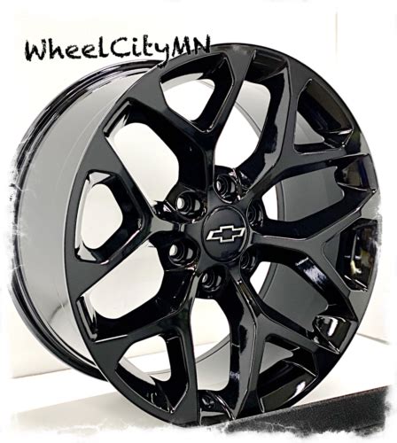 Gloss Black Oe Replica Snowflake Sfo Rims Fits Chevy