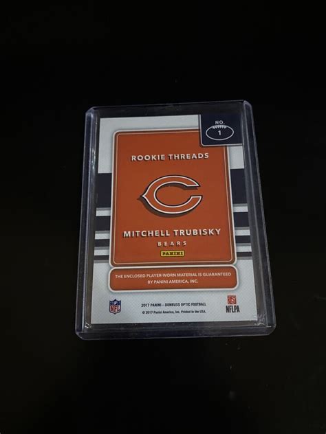 Donruss Optic Mitchell Trubisky Rc Rookie Threads Jersey Bears