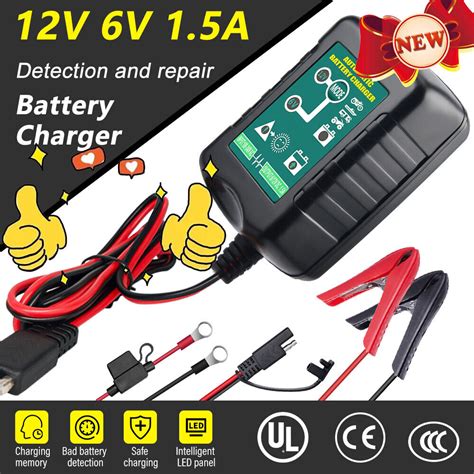 Automatic Battery Charger Maintainer Motorcycle Trickle Float 6v12v 15a Battery Ebay