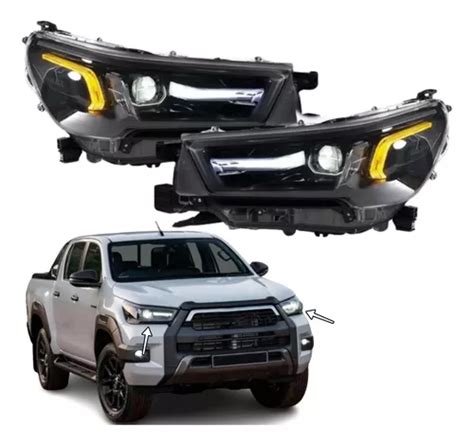 Par Farol Full Led Hilux Conquest Gr S Sr Srv Srx Cinza Frete Gr Tis