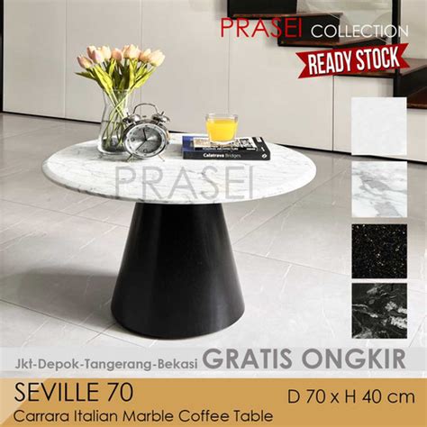 Jual Seville Carrara Marble Coffee Table Meja Marmer Bulat Meja Sofa