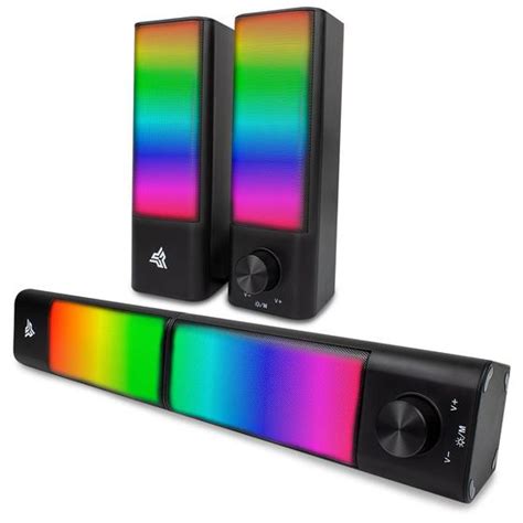 Caixa De Som Para Pc Soundbar Rgb Bluetooth P Led W Rms Knup