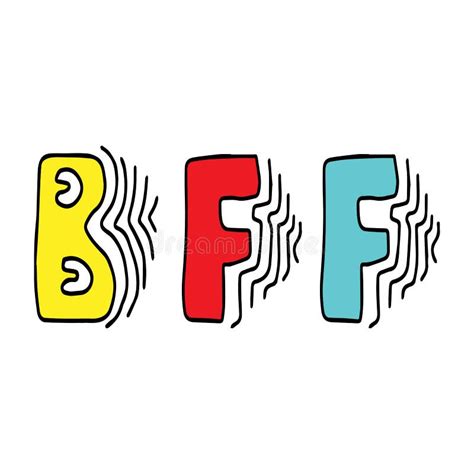 BFF Lettering Best Friends Forever Handwritten Letters Isolated on ...