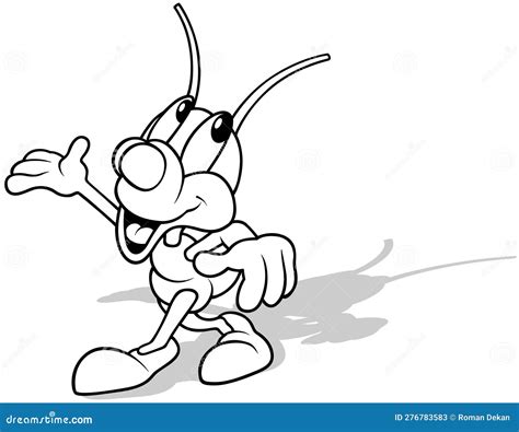 Drawing of a Cute Beetle with Outstretched Hands Stock Vector - Illustration of traveler ...