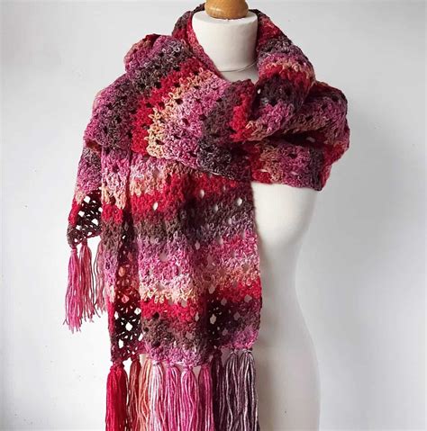 Cozy Crochet Blanket Scarf Wild Cherry Annie Design Crochet