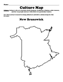 New Brunswick "Culture Map" Worksheet by BAC Education | TPT