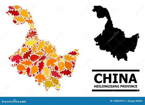 Heilongjiang Province Administrative Map Vector Illustration