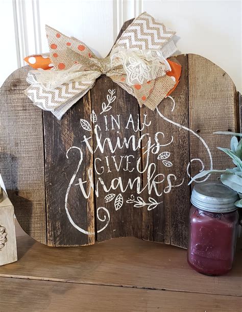 Give Thanks Pallet Pumpkin Fall Front Porch Decor Fall Home Decor