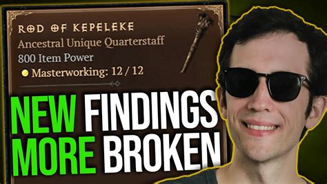 Diablo New Rcr Findings Rod Of Kepeleke Youtube