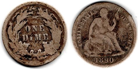 Cents Dime Usa Kursm Nze Dime Sitzende Liberty Siehe