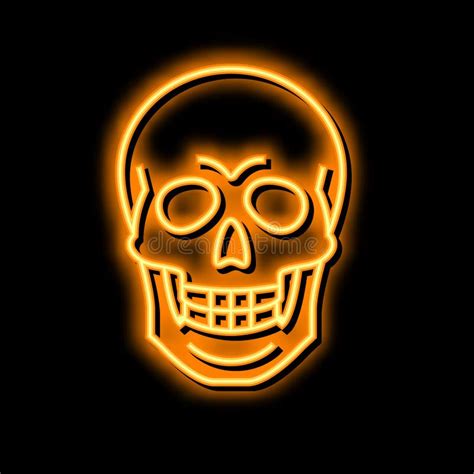 Skull Bone Neon Glow Icon Illustration Stock Vector Illustration Of